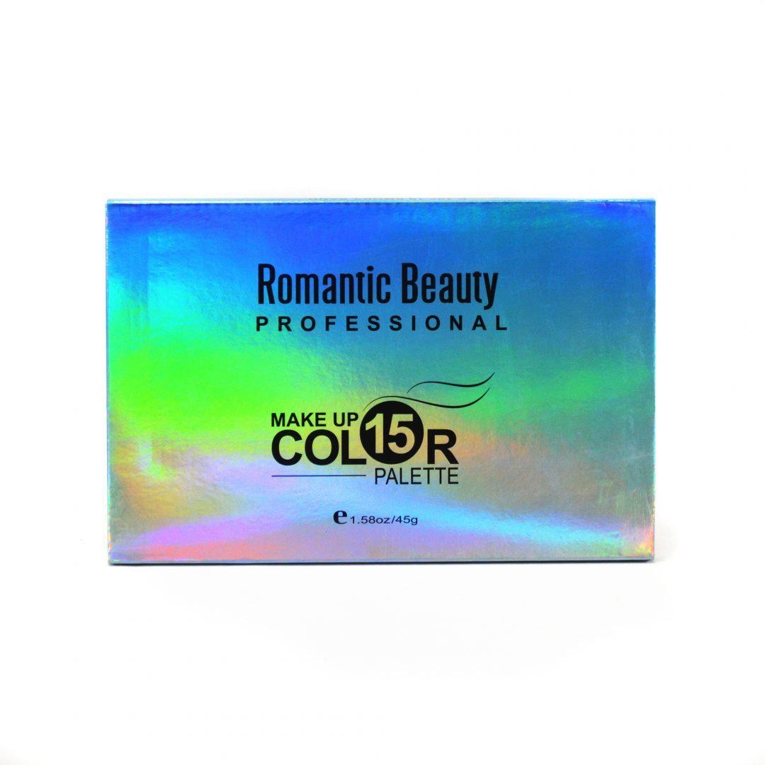 Pack de 12 unidades-Paleta de 15 sombras Romantic Beauty –  SMOOKY BLUE