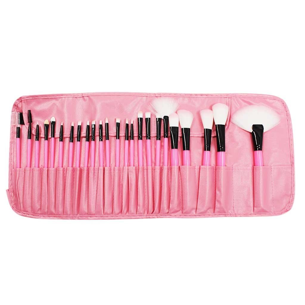 SET DE BROCHAS EN ESTUCHE 24 PCS ROSADA -