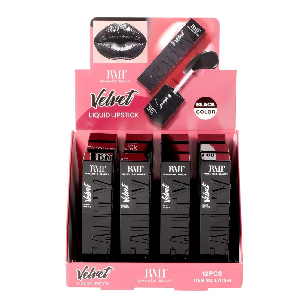 PACK DE 12 LABIALES NEGROS VELVET -