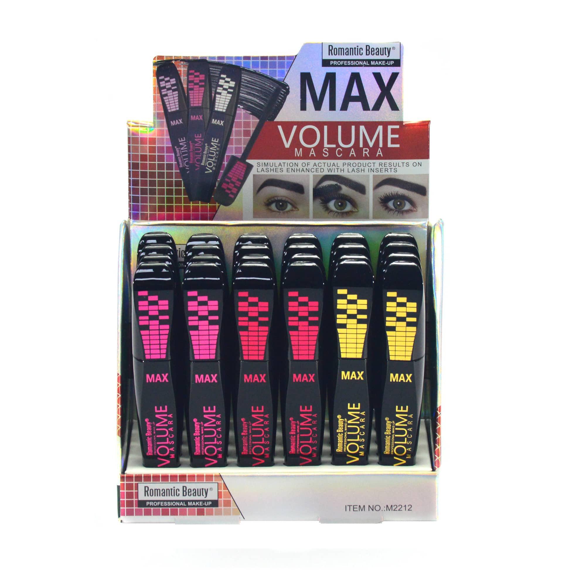 Pack de 24 unidades máscara de pestañas color negro "MAX VOLUME"